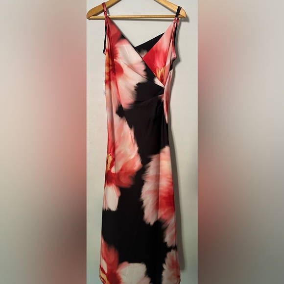 NWT DKNY by Donna Karan Floral Print Cowl Neck Sleeveless Fit and Flare Dress - Picture 7 of 9